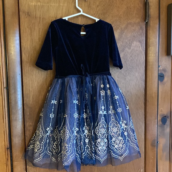 ZUNIE size 6 navy velvet (top part only) dress in excellent preowned condition - Picture 8 of 13